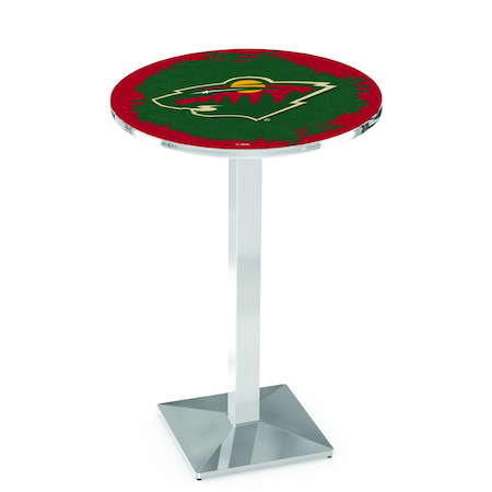 Holland Bar Stool Co 36" Chrome Minnesota Wild Pub Table L217C3628MinWld